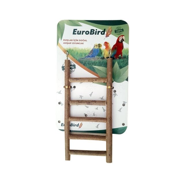 Euro Bird 5 Basamaklı Doğal Ahşap Merdiven | Kuş Salıncağı