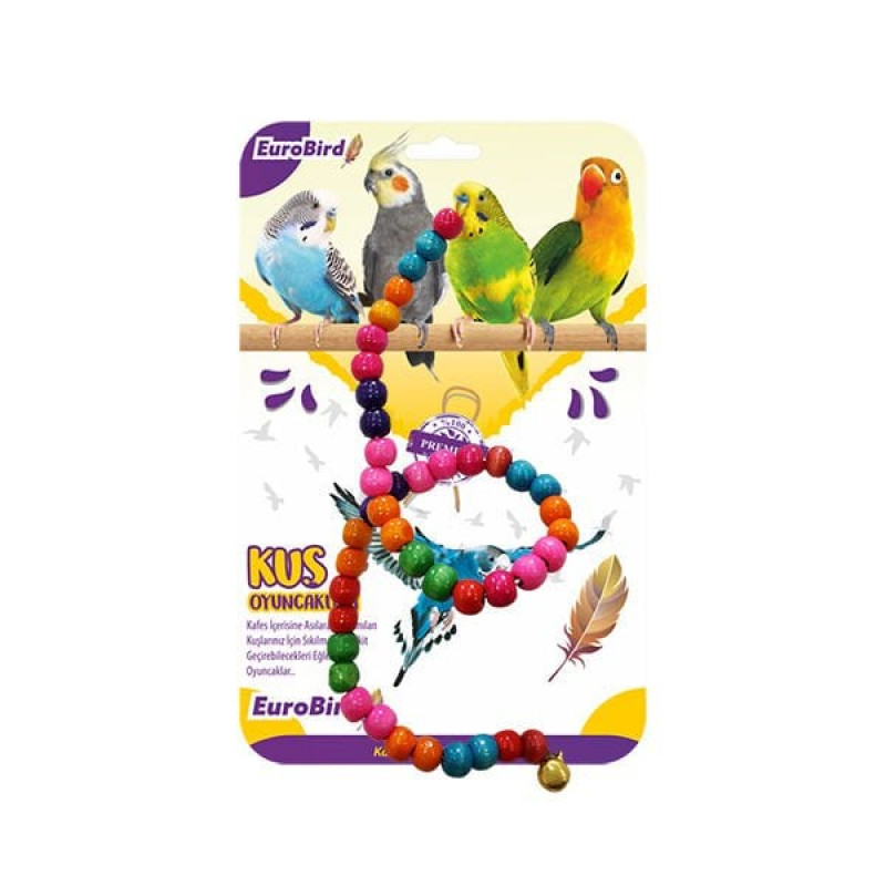 Euro Bird Boncuklu İp Renkli | Kuş Salıncağı Euro Bird Boncuklu İp Renkli | Kuş Salıncağı