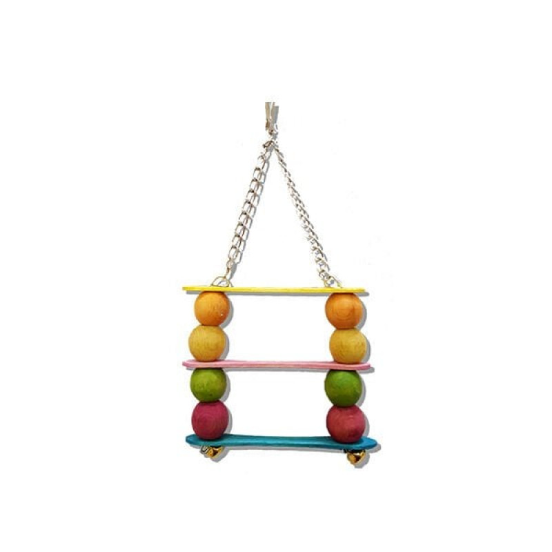 Euro Bird Boncuklu Üçlü Salıncak Renkli | Kuş Salıncağı
