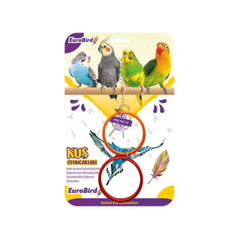 Euro Bird İkili Halka Renkli | Kuş Salıncağı Euro Bird İkili Halka Renkli | Kuş Salıncağı