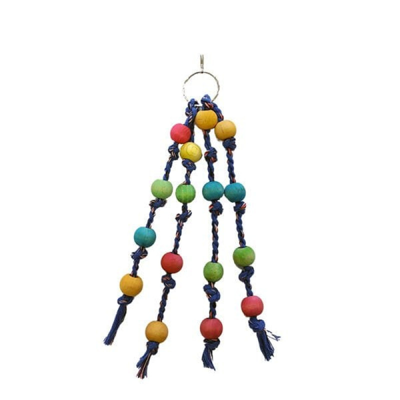 Euro Bird Siyah Boncuklu İp Renkli | Kuş Salıncağı