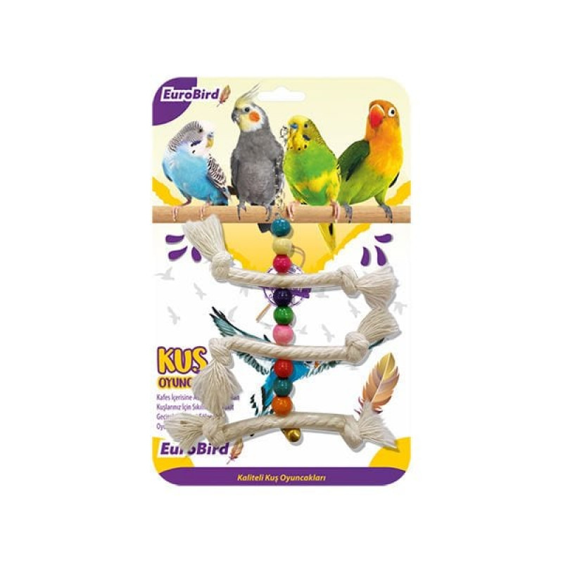 Euro Bird Üçlü İp Merdiven Renkli | Kuş Salıncağı Euro Bird Üçlü İp Merdiven Renkli | Kuş Salıncağı
