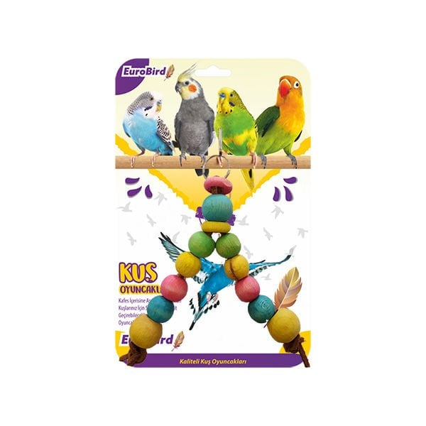 Euro Bird V Şekilli Boncuklu Oyuncak Renkli S | Kuş Salıncağı
