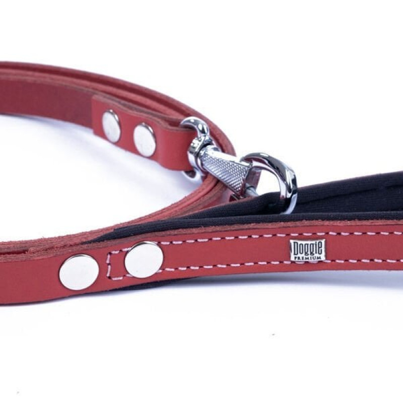 Doggie 1,5x160 Cm Konfor Klasik Deri Gezdirme Kırmızı | Köpek Gezdirme Tasması