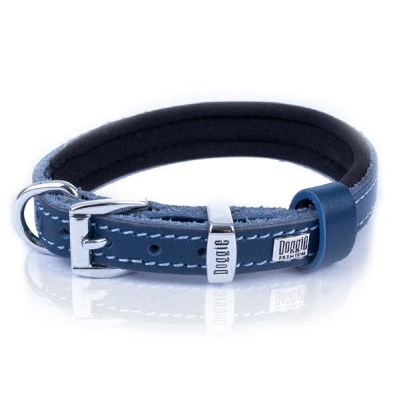 Doggie 1,5x20 25 Cm Konfor Deri Sade Boyun Tasması Royalblue | Köpek Boyun Tasması