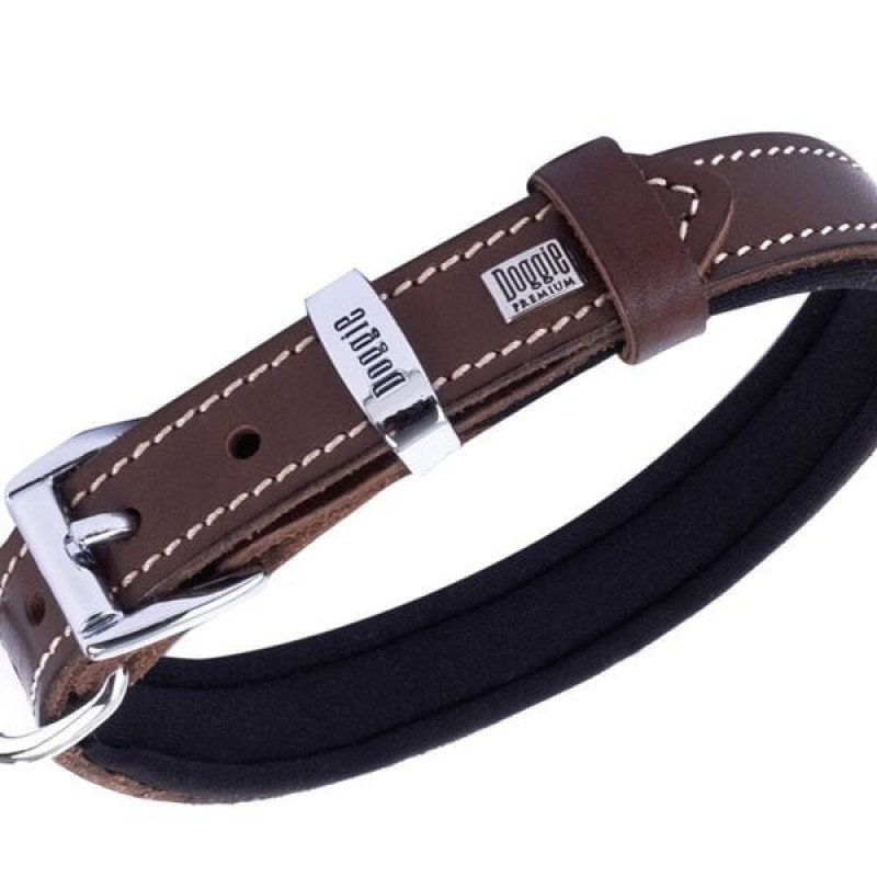 Doggie 1,5x20-25cm Konfor Deri Sade Boyun Tasması Brown | Köpek Boyun Tasması