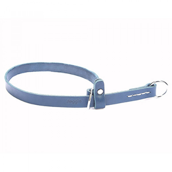 Doggie 1,5x40-50 Cm Klasik Deri Boğma Tasması Royalblue | Köpek Eğitim Tasması