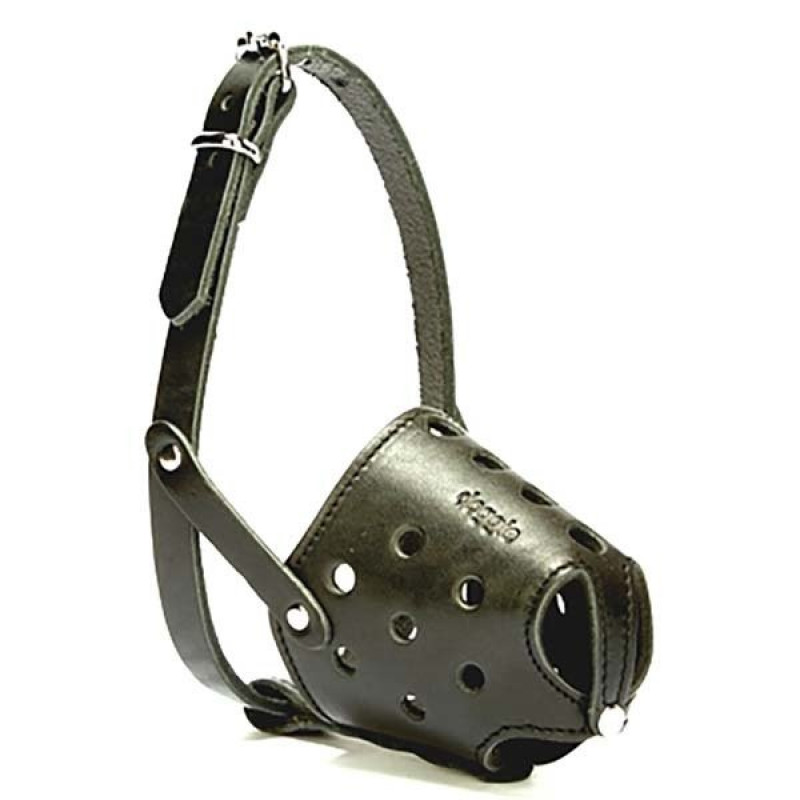 Doggie 1,5x55-55cm Kısa Burun Koruma Deri Ağızlık Black | Köpek Ağızlığı