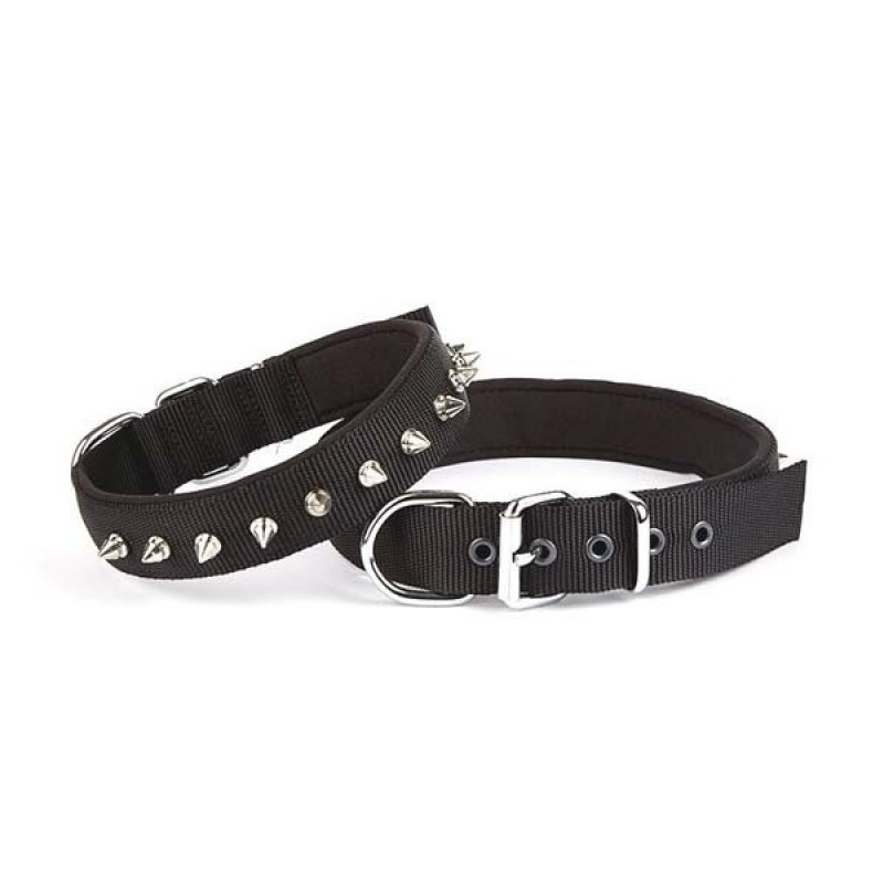 Doggie 2,5x37-45 Cm Konfor Dokuma Çivili Boyun Tasması Siyah | Köpek Boyun Tasması