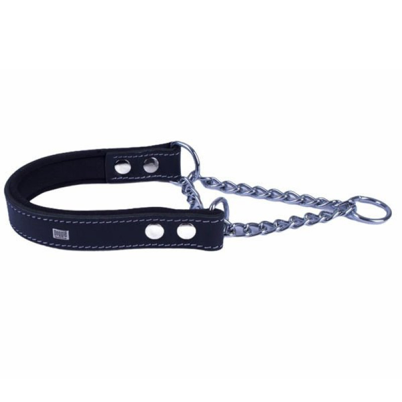 Doggie 2,5x40-50 Cm Konfor Deri Zincir Boğma Tasma Black | Köpek Eğitim Tasması Doggie 2,5x40-50 Cm Konfor Deri Zincir Boğma Tasma Black | Köpek Eğitim Tasması