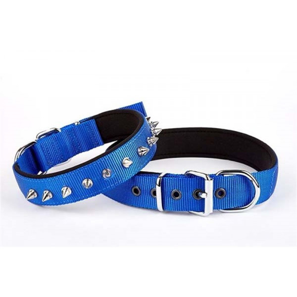 Doggie 2,5x42-50 Cm Konfor Dokuma Çivili Boyun Tasması Royalblue | Köpek Boyun Tasması
