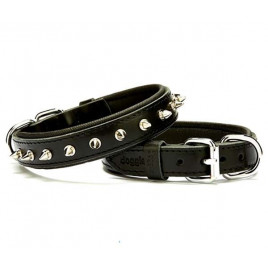 2.5x45 Cm Comfort Deri Çivili Boyun Tasması Medium Siyah | Köpek Boyun Tasması