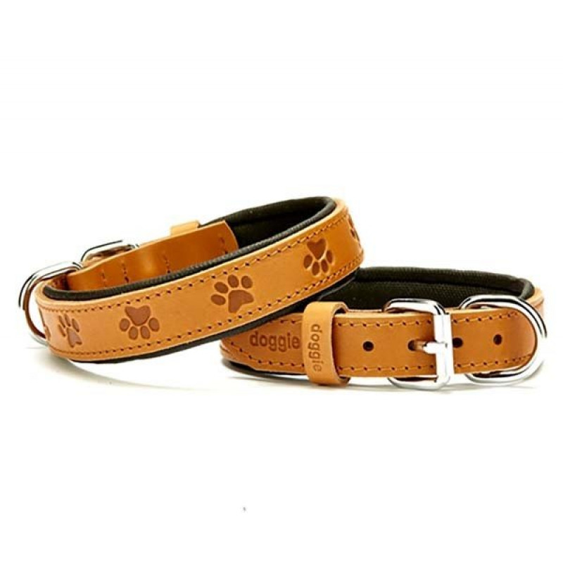 Doggie 2.5x45 Cm Comfort Deri Pati Desenli Boyun Tasması Medium Camel | Köpek Boyun Tasması Doggie 2.5x45 Cm Comfort Deri Pati Desenli Boyun Tasması Medium Camel | Köpek Boyun Tasması