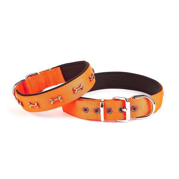 Doggie 2,5x45 Cm Comfort Dokuma Kemikli Boyun Tasması Medium Turuncu | Köpek Boyun Tasması