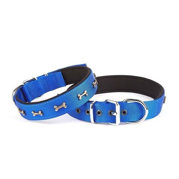 Doggie 2,5x50 Cm Comfort Dokuma Kemikli Boyun Tasması Large Mavi | Köpek Boyun Tasması