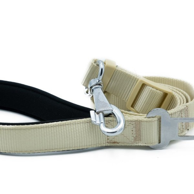 Doggie 2,5x80-120 Cm Dokuma Emniyet Kemerli Gezdirme Aparatı Haki Medium | Köpek Gezdirme Tasması