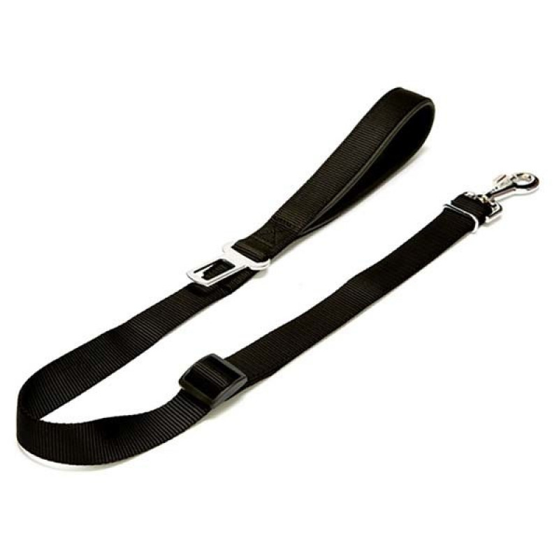 Doggie 2,5x80-120 Cm Emniyet Kemerli Dokuma Gezdirme Black | Köpek Gezdirme Tasması