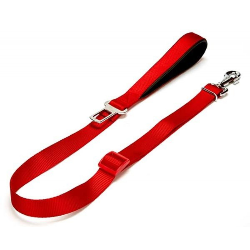 Doggie 2,5x80-120 Cm Emniyet Kemerli Dokuma Gezdirme Kırmızı | Köpek Gezdirme Tasması