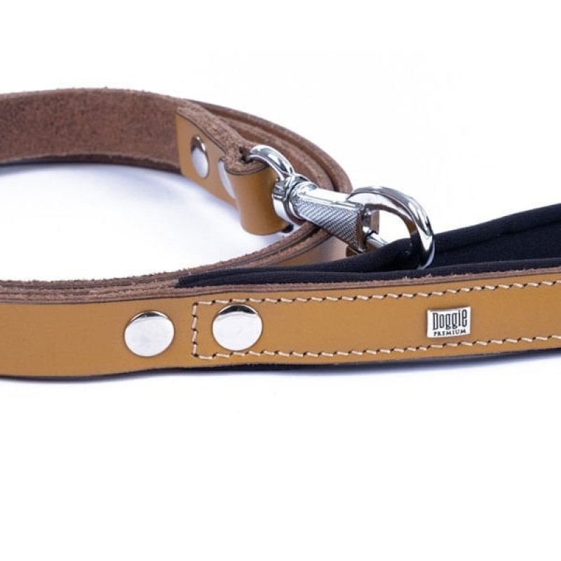 Doggie 2x140 Cm Konfor Klasik Deri Gezdirme Camel | Köpek Gezdirme Tasması
