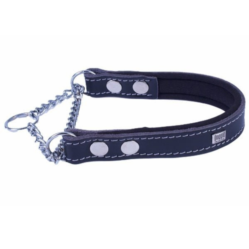 Doggie 2x35-45 Cm Konfor Deri Zincirli Boğma Tasma Black | Köpek Eğitim Tasması Doggie 2x35-45 Cm Konfor Deri Zincirli Boğma Tasma Black | Köpek Eğitim Tasması