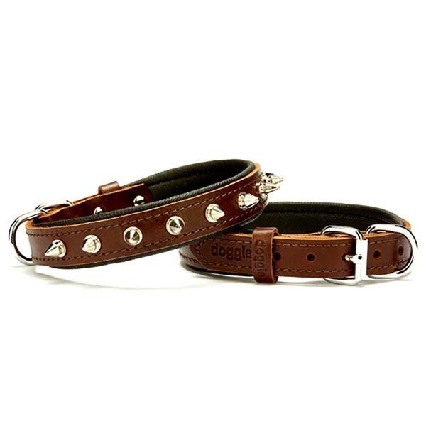 Doggie 2x35 Cm Comfort Deri Çivili Boyun Tasması Small Kahverengi | Köpek Boyun Tasması