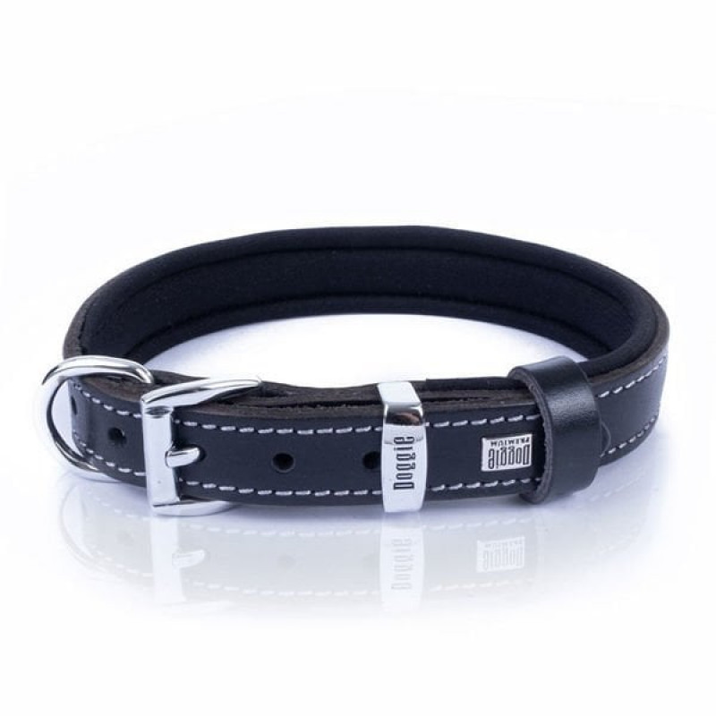 Doggie 2x35 Cm Comfort Deri Nazar Boncuklu Boyun Tasması Small Siyah | Köpek Boyun Tasması