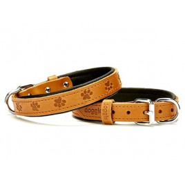 2x40 Cm Comfort Deri Pati Desenli Boyun Tasması Medium Camel | Köpek Boyun Tasması