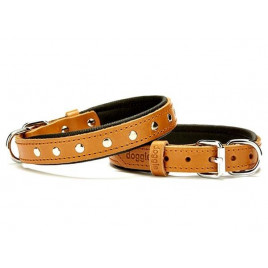 2x40 Cm Comfort Deri Rivetli Boyun Tasması Medium Camel | Köpek Boyun Tasması 2x40 Cm Comfort Deri Rivetli Boyun Tasması Medium Camel | Köpek Boyun Tasması