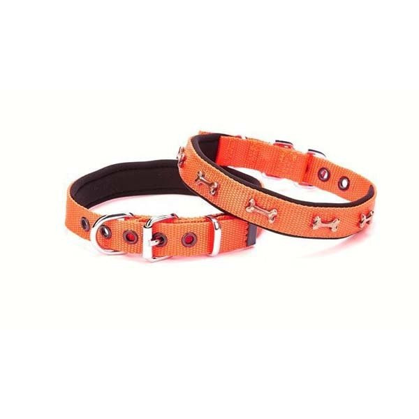 Doggie 2x40 Cm Comfort Dokuma Kemikli Boyun Tasması Medium Turuncu | Köpek Boyun Tasması