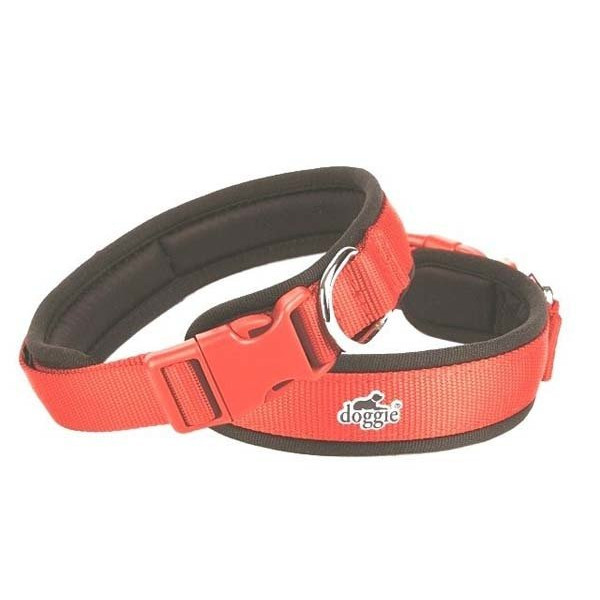 Doggie 2x45 Cm Havalı Dokuma Boyun Tasması Medium Kırmızı | Köpek Boyun Tasması