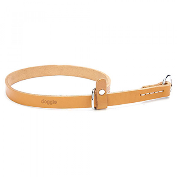 Doggie 2x50 60 Cm Klasik Deri Boğma Tasması Camel | Köpek Eğitim Tasması