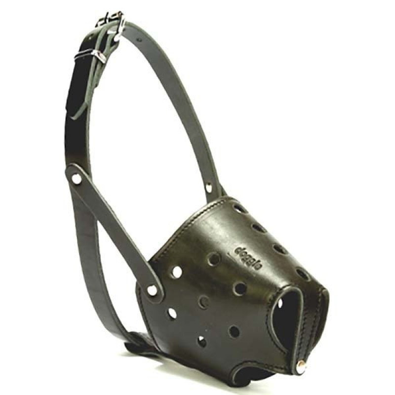 Doggie 2x80-80cm Kısa Burun Koruma Deri Ağızlık Black | Köpek Ağızlığı
