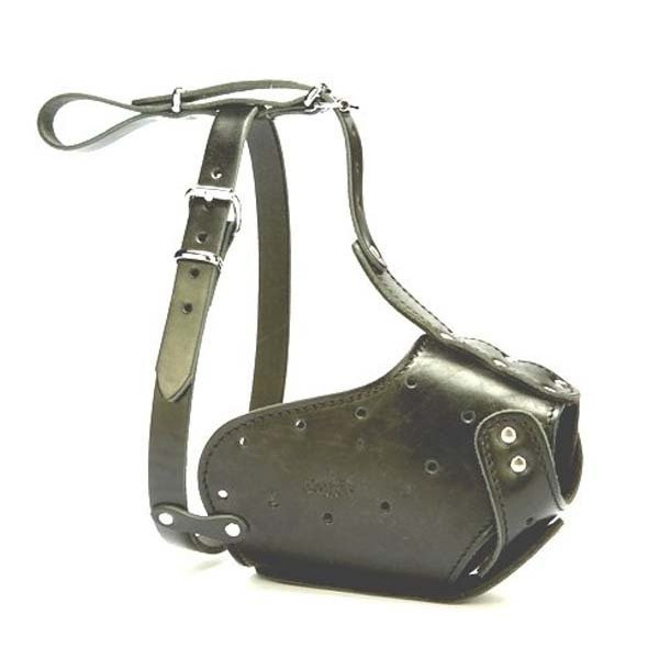 Doggie 2x80-80cm Uzun Burun Koruma Deri Ağızlık Black | Köpek Ağızlığı