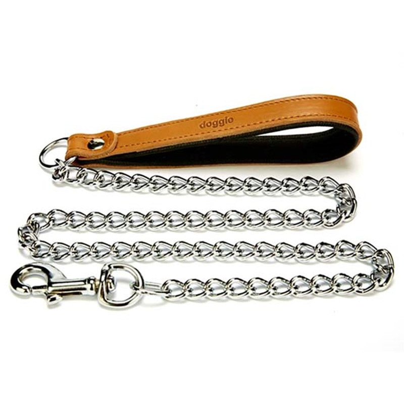 Doggie 3,5x110 Cm Konfor Deri Saplı Zincirli Gezdirme Camel | Köpek Gezdirme Tasması Doggie 3,5x110 Cm Konfor Deri Saplı Zincirli Gezdirme Camel | Köpek Gezdirme Tasması