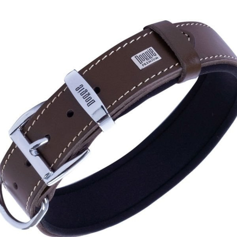 Doggie 3,5x52 60 Cm Konfor Deri Sade Boyun Tasması Kahverengi | Köpek Boyun Tasması