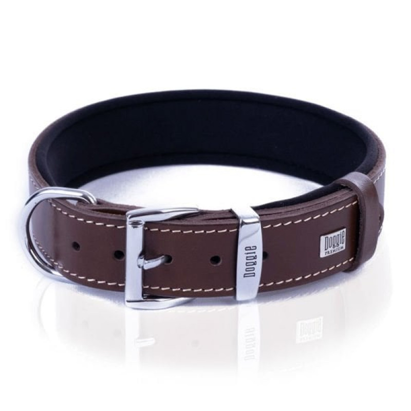 Doggie 3,5x52 60 Cm Konfor Deri Sade Boyun Tasması Kahverengi | Köpek Boyun Tasması