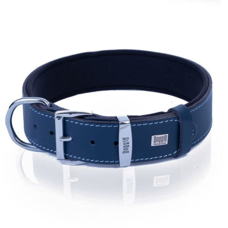 Doggie 3,5x52 60 Cm Konfor Deri Sade Boyun Tasması Royalblue | Köpek Boyun Tasması