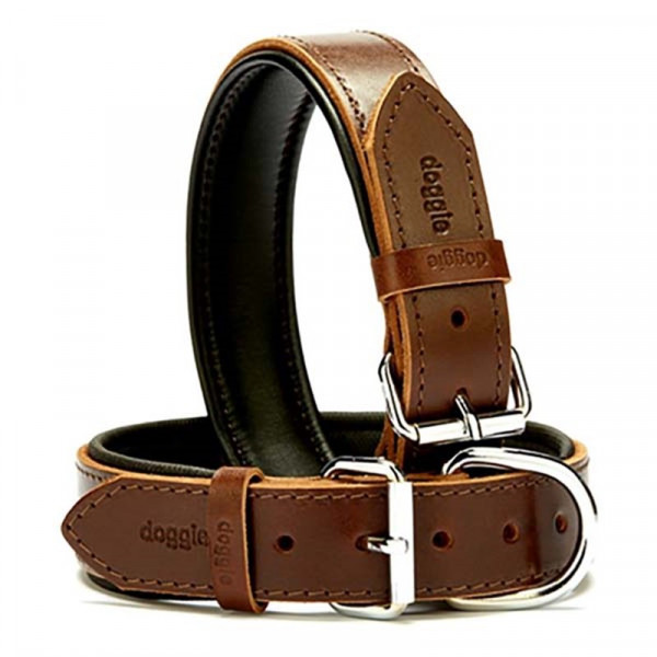 Doggie 3,5x52-60 Cm Yumuşak Firstclass Deri Boyun Tasma Kahverengi | Köpek Boyun Tasması