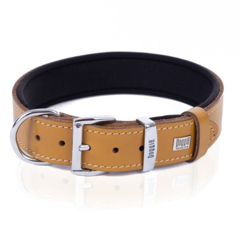 Doggie 3.5x55 Cm Comfort Deri Kemik Desenli Boyun Tasması Medium Camel | Köpek Boyun Tasması