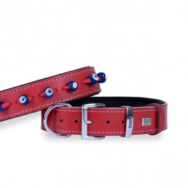 3.5x60 Cm Comfort Deri Nazar Boncuklu Boyun Tasması Large Kırmızı | Köpek Boyun Tasması 3.5x60 Cm Comfort Deri Nazar Boncuklu Boyun Tasması Large Kırmızı | Köpek Boyun Tasması