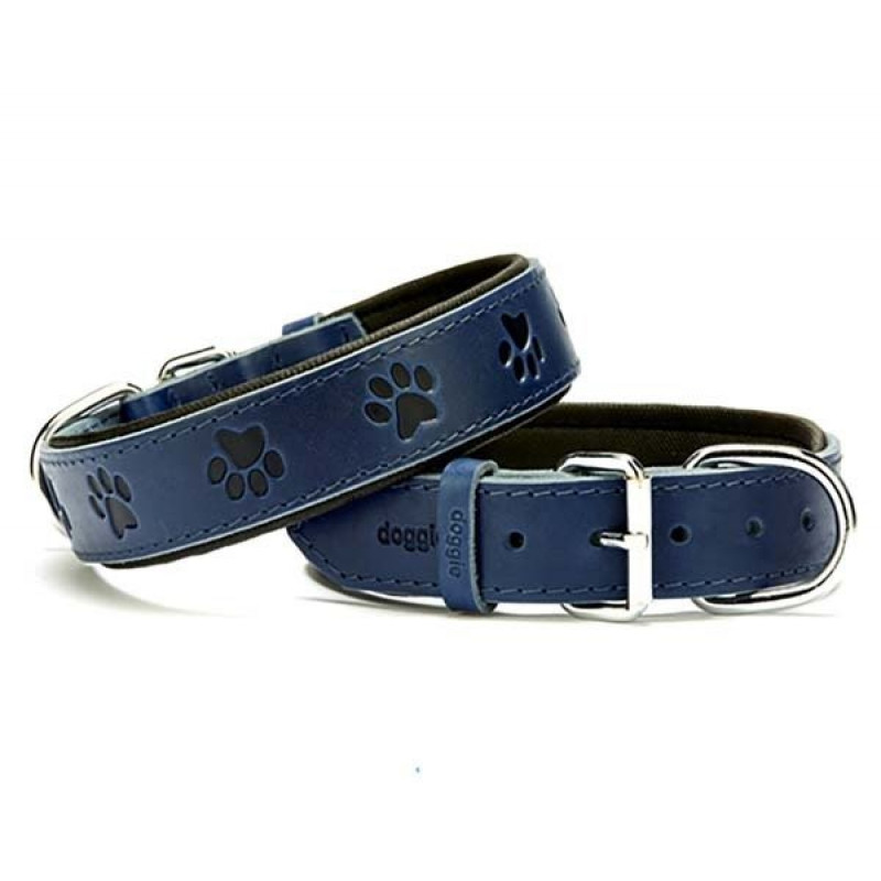 Doggie 3.5x60 Cm Comfort Deri Pati Desenli Boyun Tasması Large Mavi | Köpek Boyun Tasması Doggie 3.5x60 Cm Comfort Deri Pati Desenli Boyun Tasması Large Mavi | Köpek Boyun Tasması