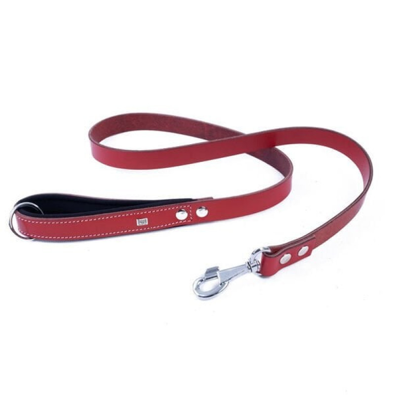 Doggie 3x100 Cm Konfor Klasik Deri Gezdirme Kırmızı | Köpek Gezdirme Tasması