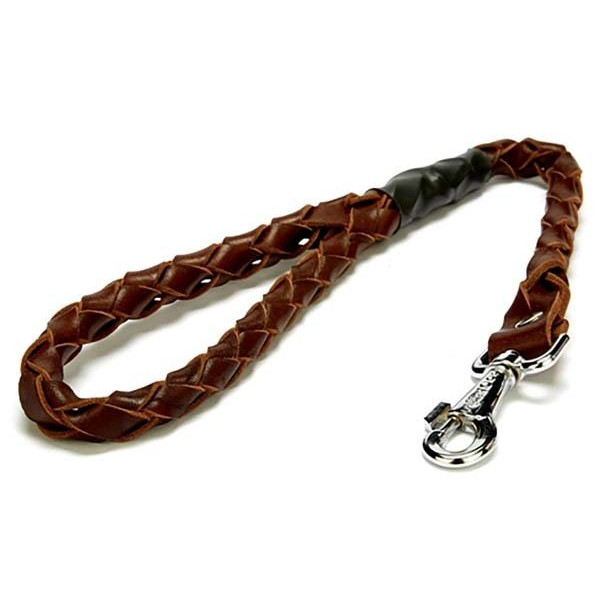 Doggie 3x100 Cm Örgülü Deri Gezdirme Tasması Medium Kahverengi | Köpek Gezdirme Tasması