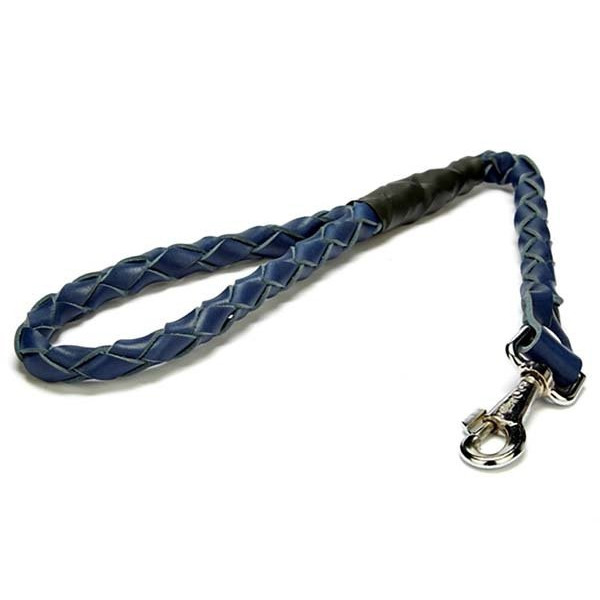 Doggie 3x100 Cm Örgülü Deri Gezdirme Tasması Medium Mavi | Köpek Gezdirme Tasması