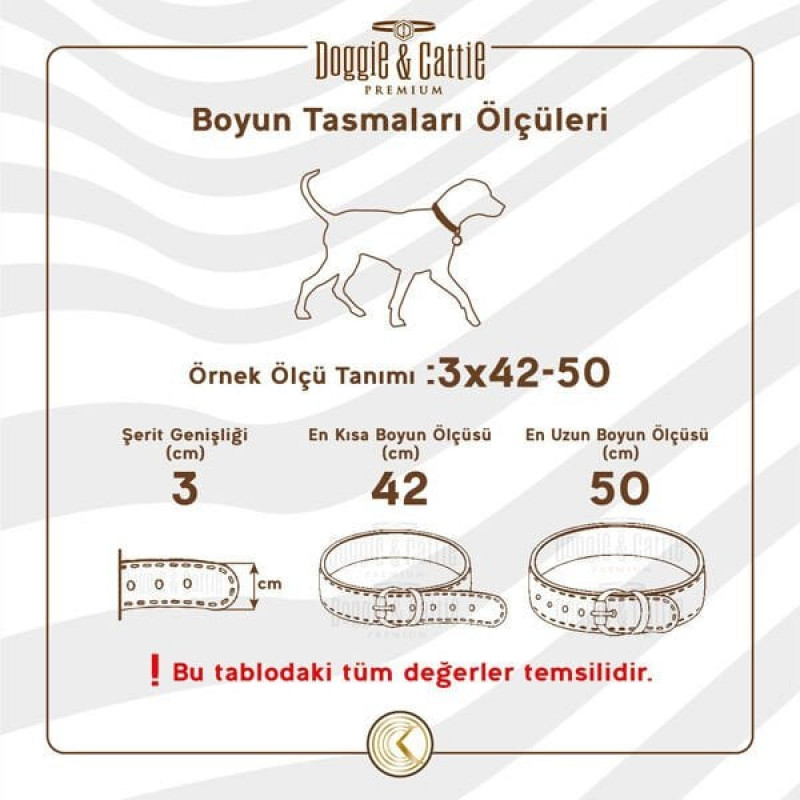 Doggie 3x47-55 Cm Konfor Dokuma Boyun Tasması Haki Large | Köpek Boyun Tasması