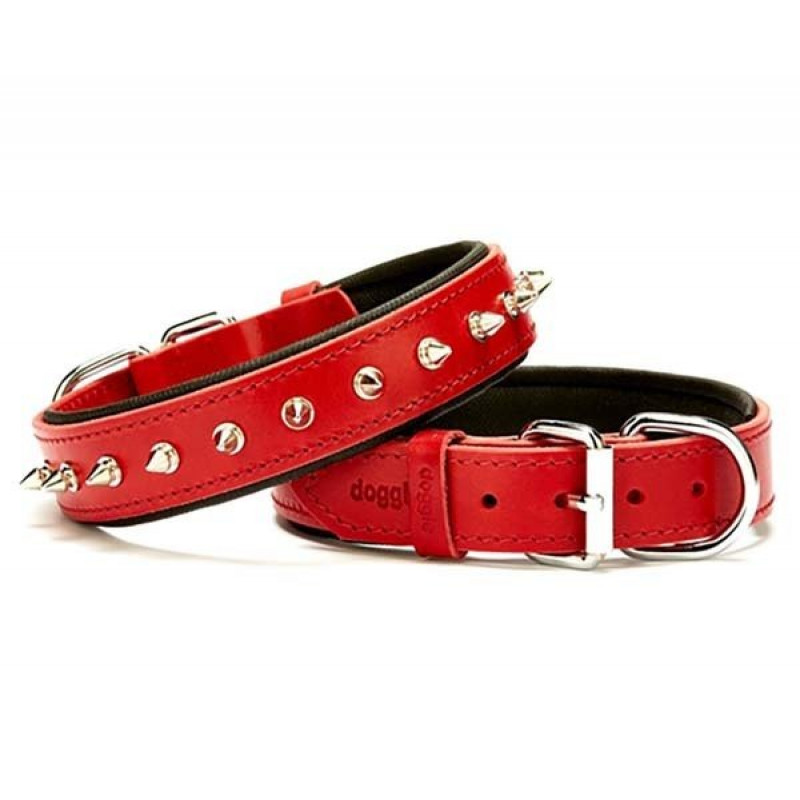 Doggie 3x50 Cm Comfort Deri Çivili Boyun Tasması Medium Kırmızı | Köpek Boyun Tasması Doggie 3x50 Cm Comfort Deri Çivili Boyun Tasması Medium Kırmızı | Köpek Boyun Tasması