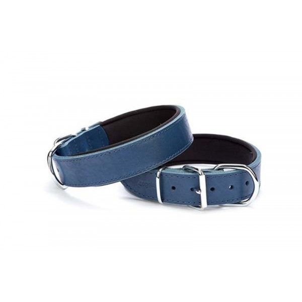 Doggie 4x47-55 Cm Çift Kat Deri Extra Güçlü Boyun Tasma Royalblue | Köpek Boyun Tasması