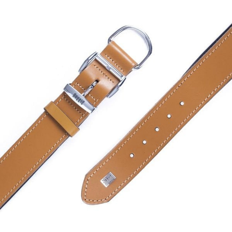 Doggie 4x52 60 Cm Konfor Deri Sade Boyun Tasması Camel | Köpek Boyun Tasması