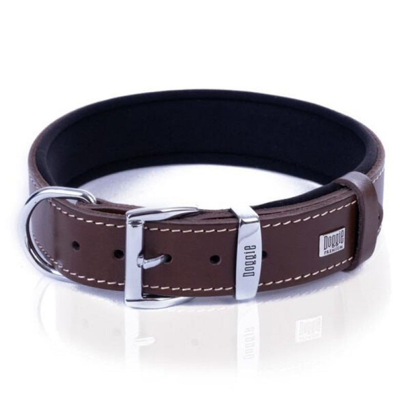 Doggie 4x52-60cm Konfor Deri Sade Boyun Tasması Brown | Köpek Boyun Tasması