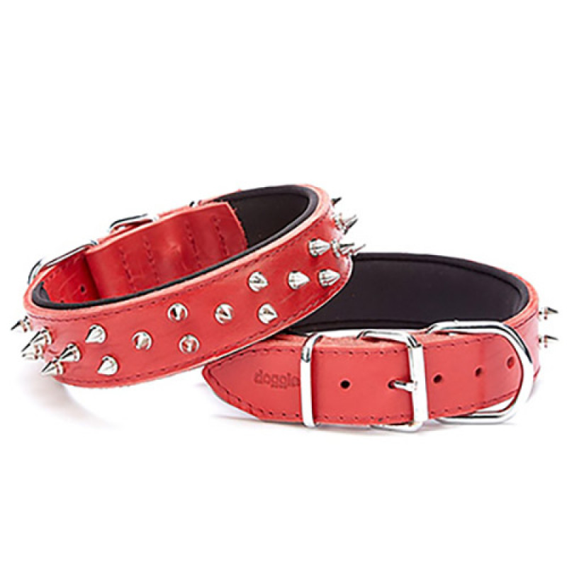 Doggie 4x57-65 Cm Çift Kat Deri Güçlü Çivili Boyun Tasma Kırmızı | Köpek Boyun Tasması Doggie 4x57-65 Cm Çift Kat Deri Güçlü Çivili Boyun Tasma Kırmızı | Köpek Boyun Tasması